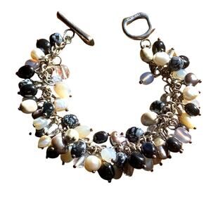 Whitney Kelly Cha Cha Bracelet Sterling Silver w/ Multi Color Dangles Vintage